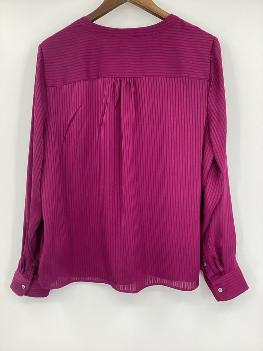 J. Crew Factory Shadow-striped Long-Sleeve Popover Placket Blouse - Picture 2 of 9